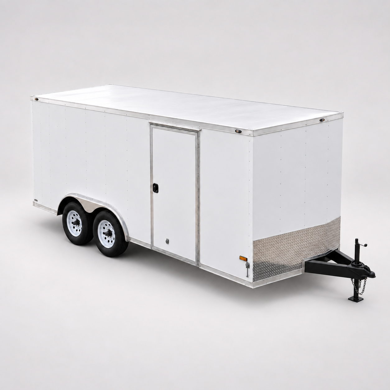 MRR odorant transfer trailer exterior, closed and hitched for towing