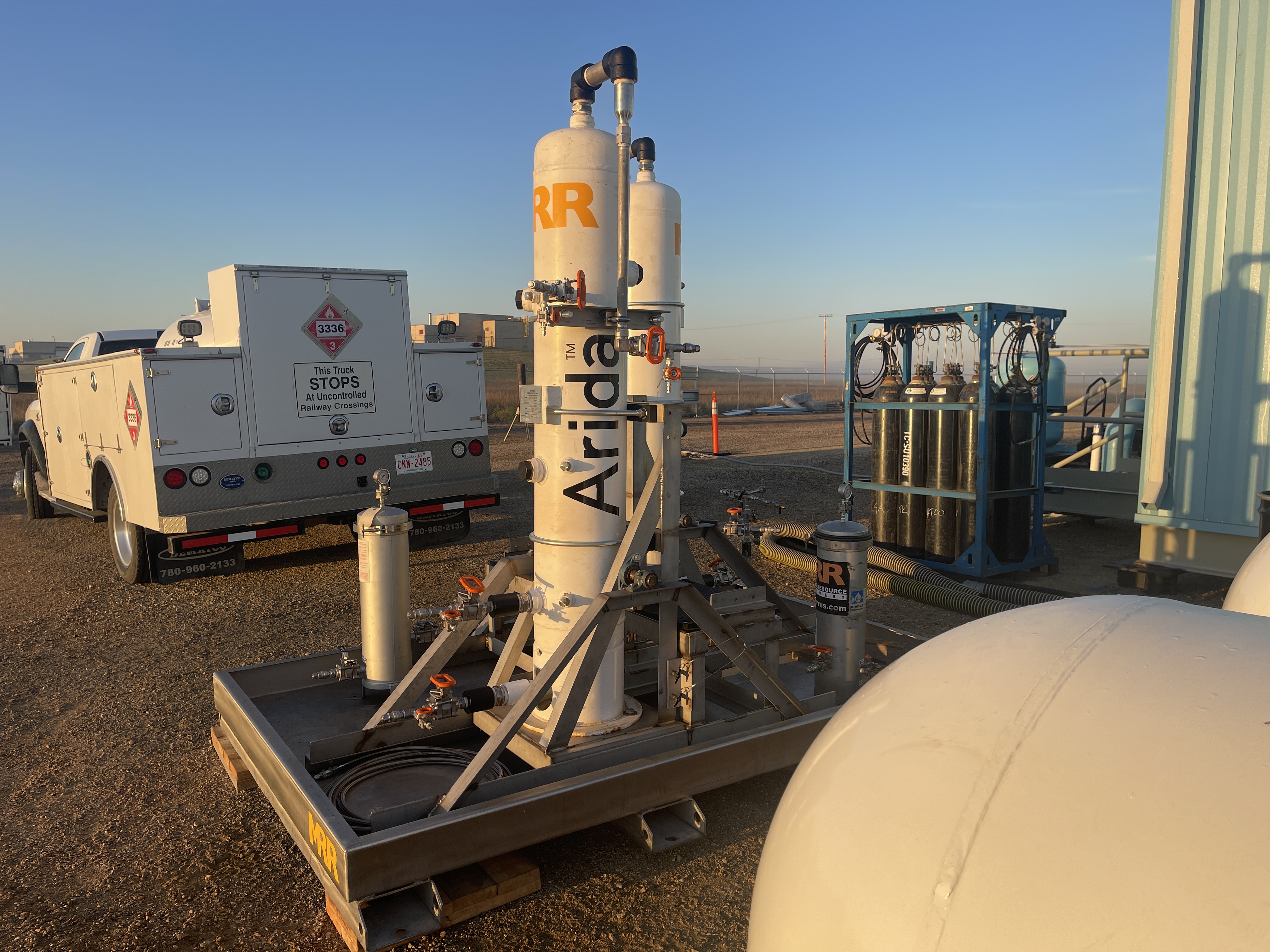MRR's Arida odorant drying skid deployed in the field at a natural gas facility
