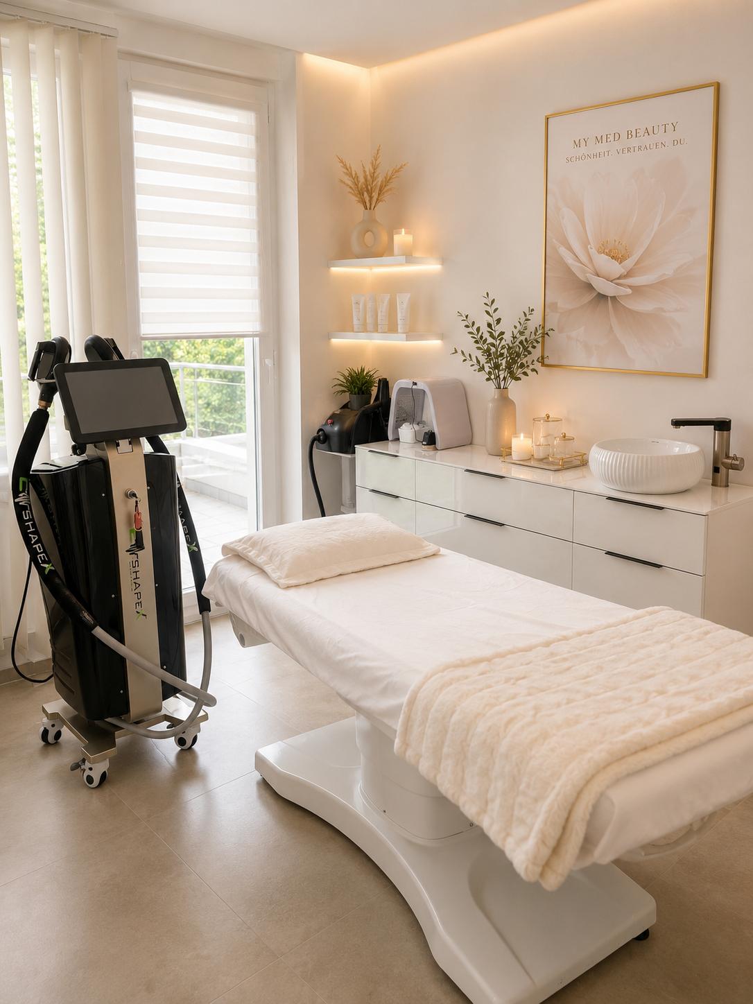 Behandlungsraum für Körperformung und V-Shape Anwendungen im Kosmetikstudio My Med Beauty St. Pölten