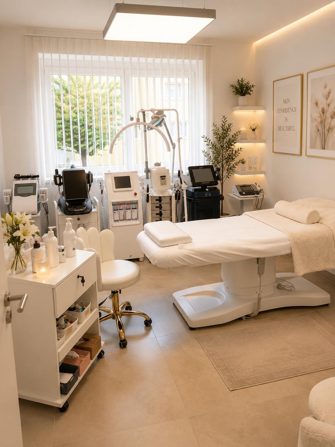 Heller Behandlungsraum für Gesichts- und Körperbehandlungen im Kosmetikstudio My Med Beauty