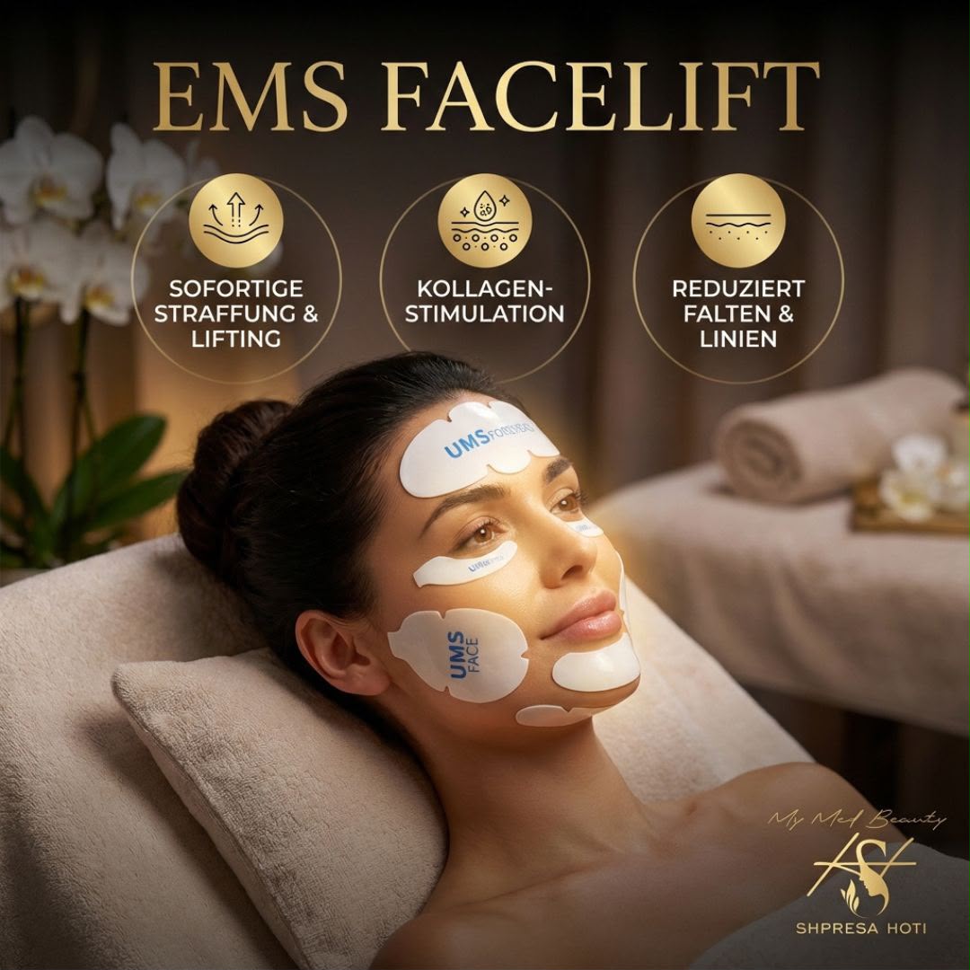 EMS Facelift Behandlung bei MyMedBeauty – sofortige Straffung, Kollagenstimulation und Faltenreduktion