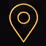 Simple gold location pin icon on a black background.