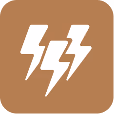 a white lightning bolt symbol