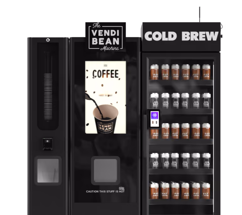 a vending machine with a drink dispenser
