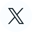 The X social media platform logo in black on a white circular background.