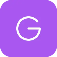 White letter G centered on a rounded purple square background.