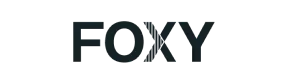 FOXY in bold uppercase letters as a logo.