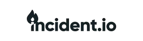 incident.io logo with a flame icon to the left of the text.