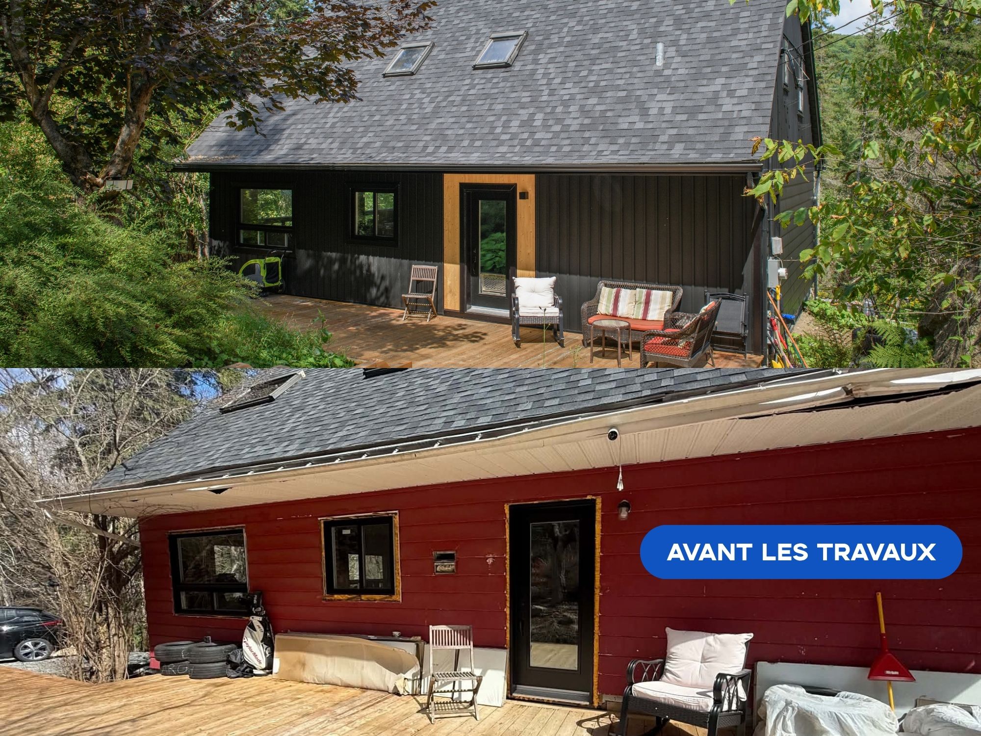 avant et après le remplacement du revêtement