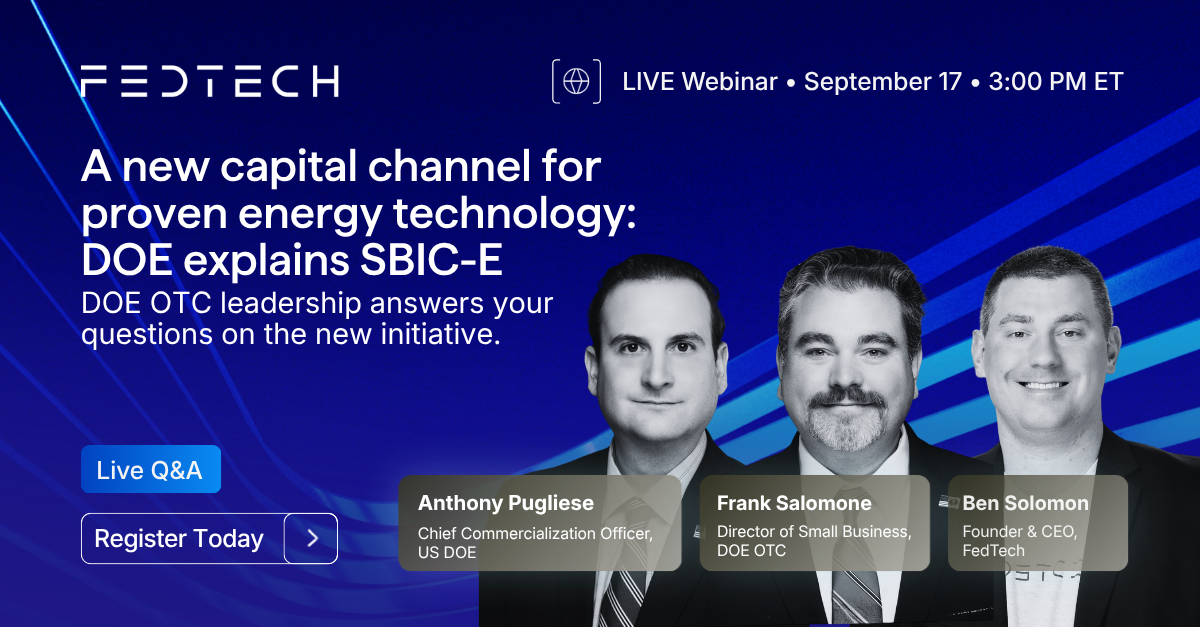 A new capital channel for proven energy technology: DOE explains SBIC-E