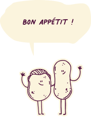 Pommes de terre disant bon appétit