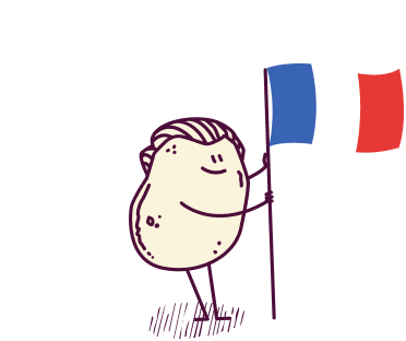 Bonhomme tenant un drapeau français