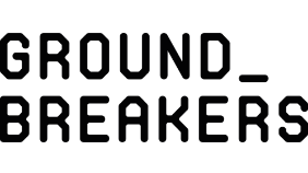 Schriftzug 'GROUND_BREAKERS' in Großbuchstaben mit Unterstrich zwischen den Worten.