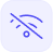 WiFi symbol with a slash indicating no WiFi connection or network signal.