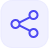 Icon of three circles connected by lines representing a network or sharing.