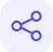 Icon of three circles connected by lines representing a network or sharing.