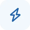 Simple blue lightning bolt icon on a light background.
