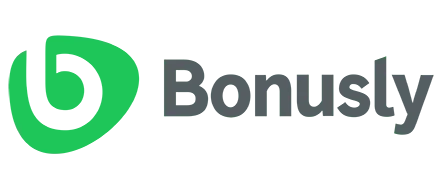 Bonusly company logo with a green icon and gray text.