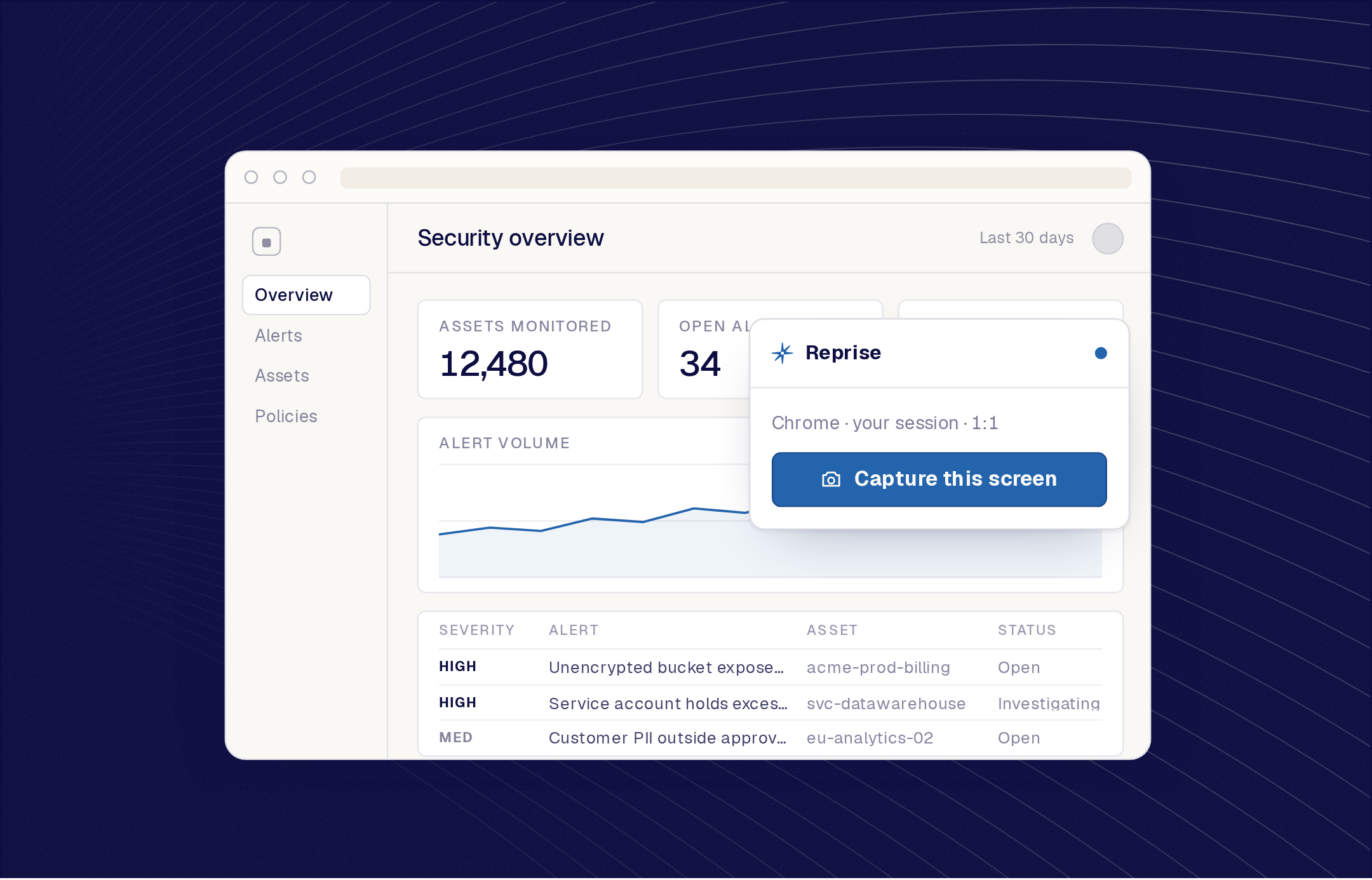 The Overview captured in Chrome with the custom theme intact