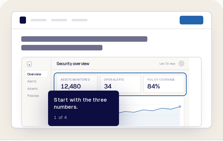 A Product Tour embedded on a website landing page