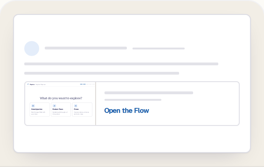 A guided leave-behind Flow shared after a call, packaging the assets discussed