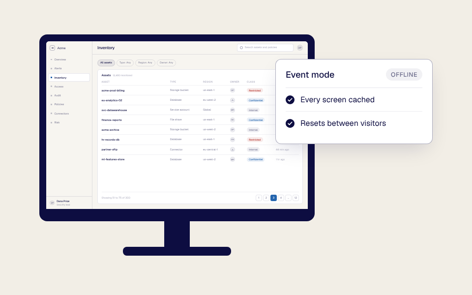 The Clone running on an event kiosk in offline event mode, resetting between visitors