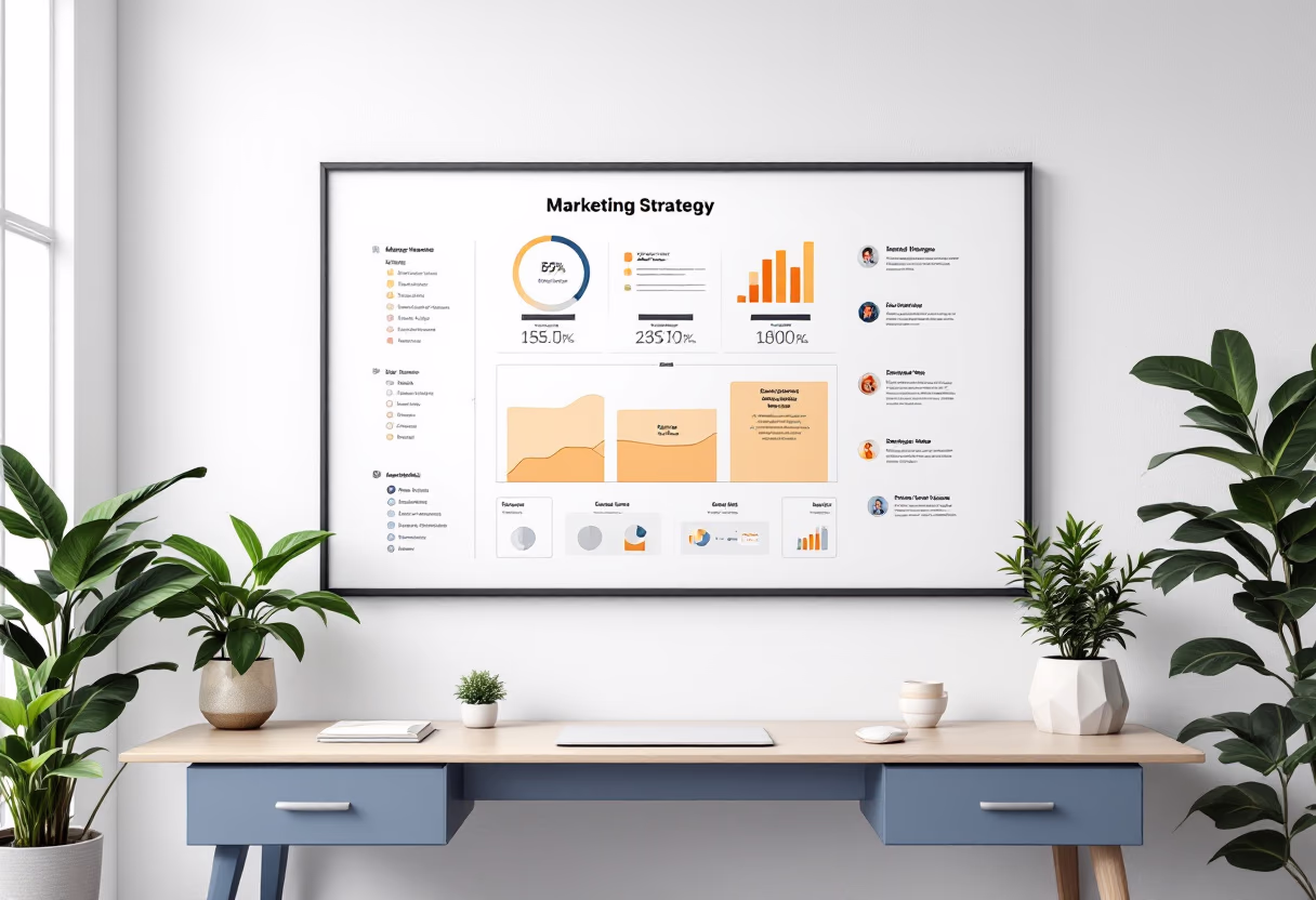 image of a digital marketing strategy board (for a social media and communication)