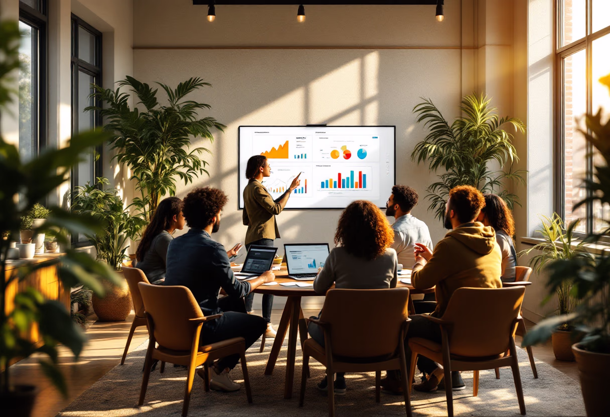 image of a business strategy session for data analytics and business intelligence