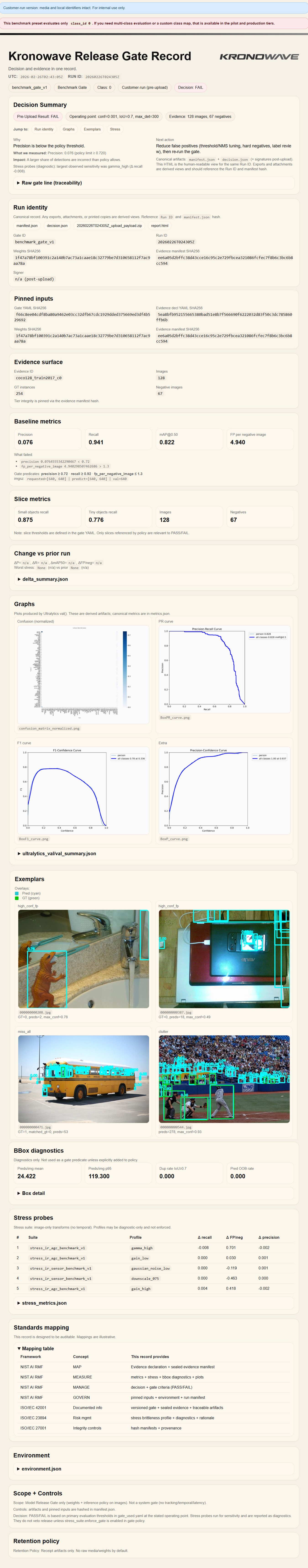 Sample Model Gate Release Record