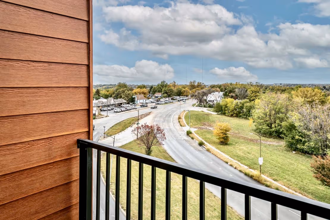Balcony overlooking street