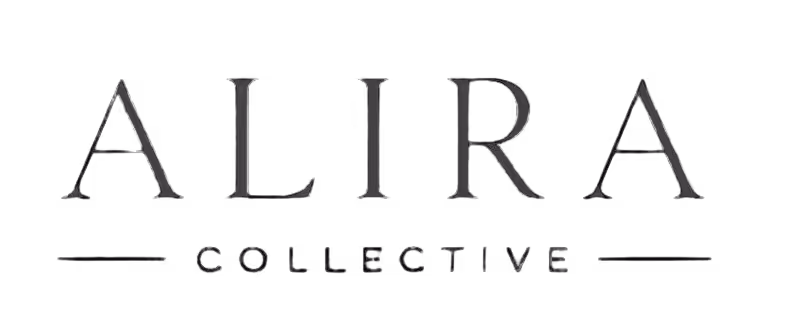 Black text logo reading ALIRA COLLECTIVE with horizontal lines on each side of COLLECTIVE.