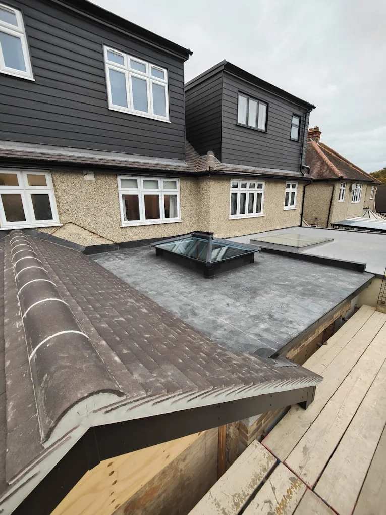 image of roofing contractor at work