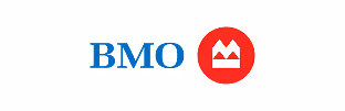 BMO logo with blue letters and a red circle containing a white crown symbol.