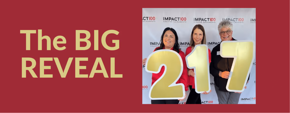 The Big Reveal announcement from Impact100 Greater Sacramento