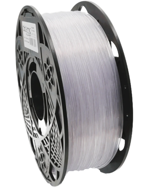Print this material with as little cooling as possible and as hot as possible depending on your nozzle size in order to achieve optimal clarity (240-270C).