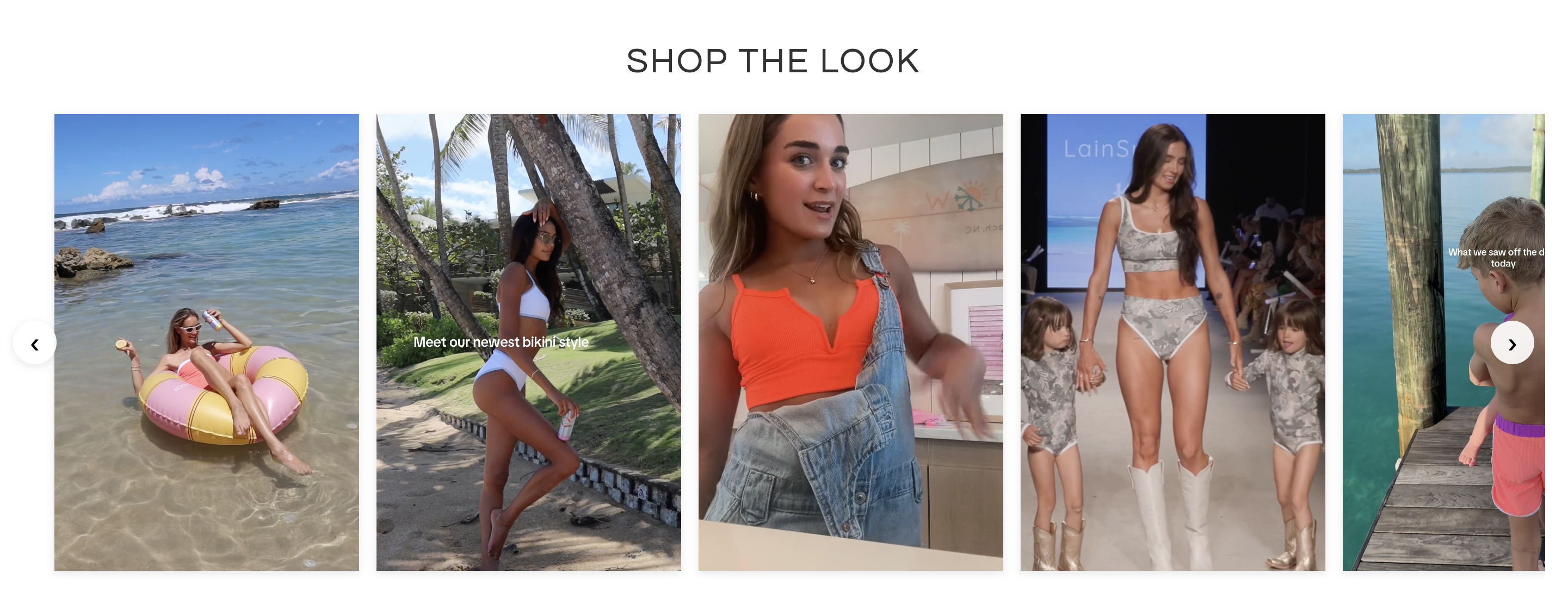 Embeddable looks carousel