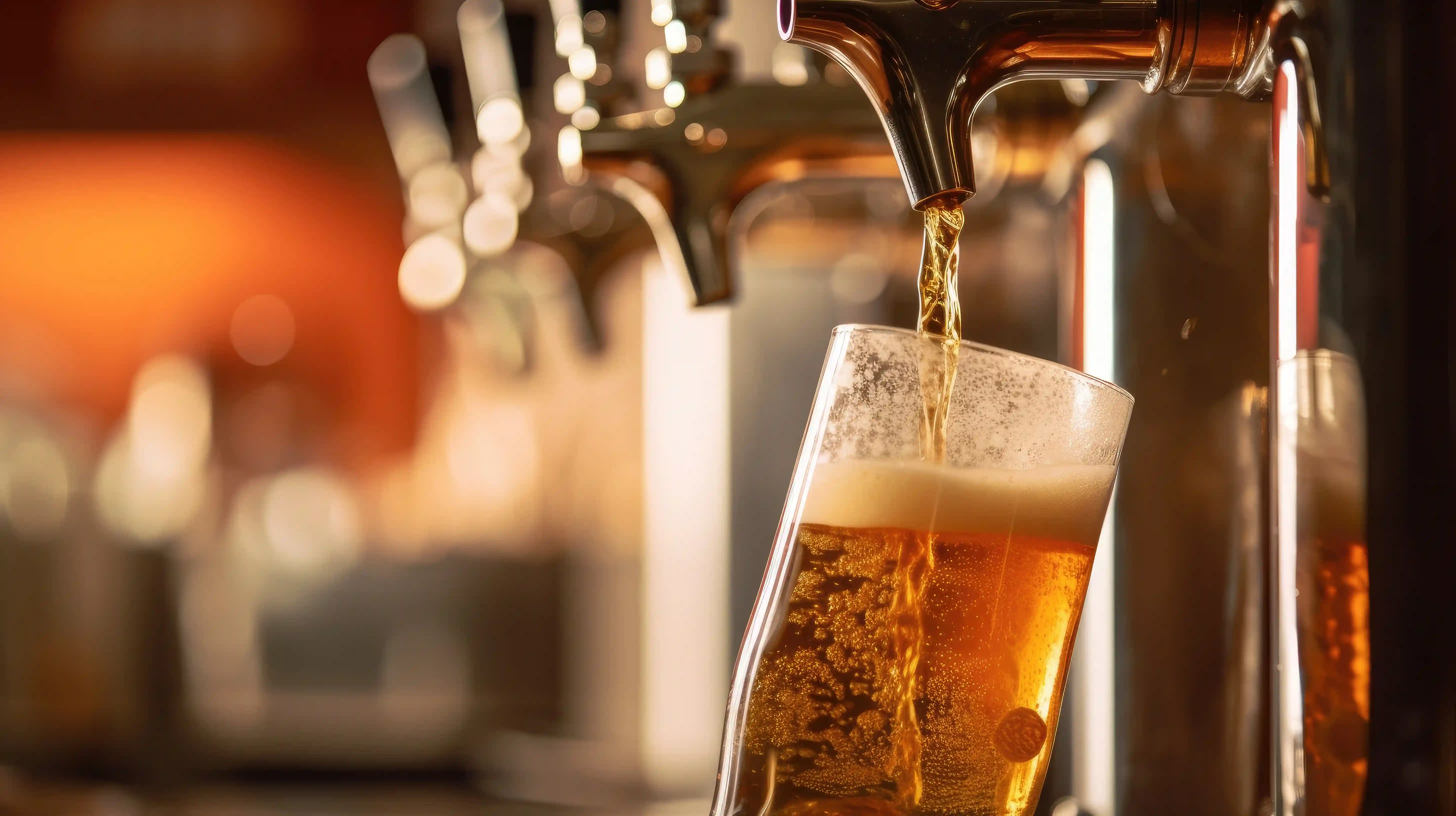 Beer being poured into a glass