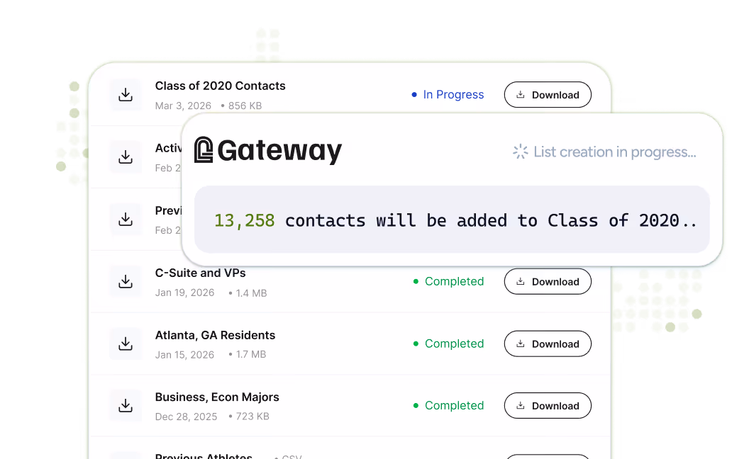 Easy alumni segmentation with intuitive filters - Gateway Data AI