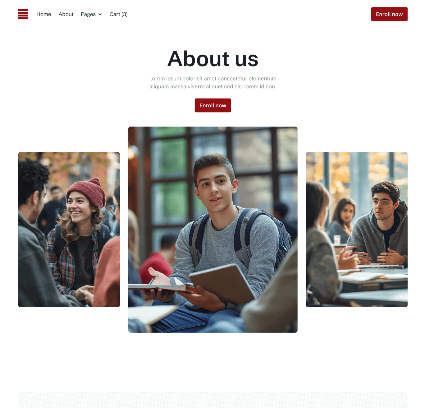 Hero About Eduhub University Webflow Template | BRIX Template
