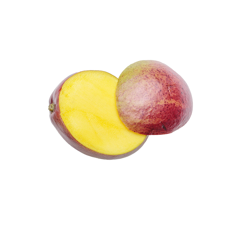 Fresh mango sliced in half