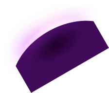 Abstract purple shape with glowing pink edges on a white background.
