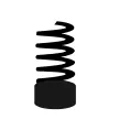 Black icon of a coil spring with circular base on a white background.