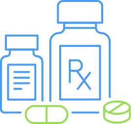 Icon of two medicine bottles