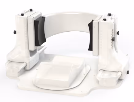 Image of the head cradle used in the MRI machine
