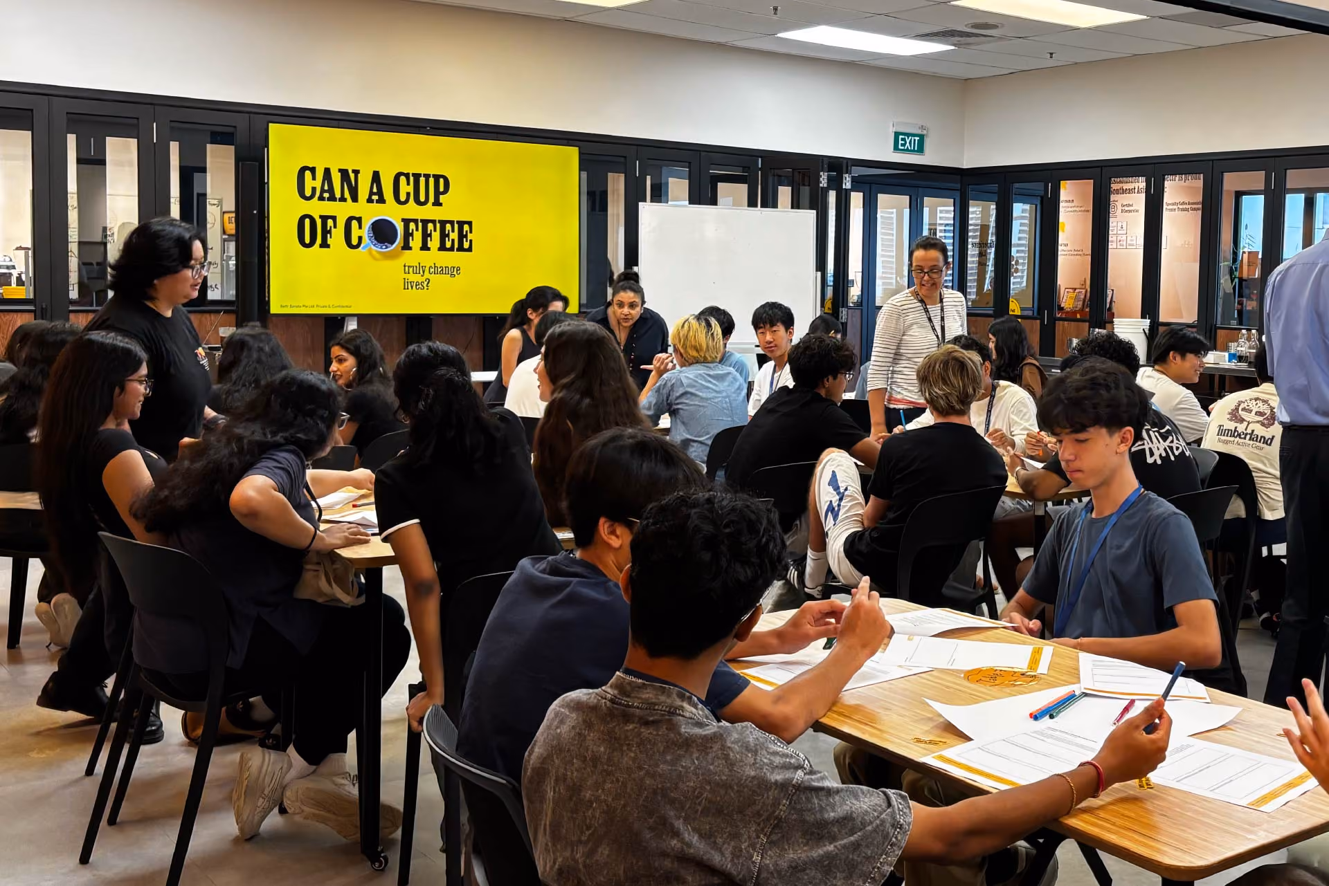 Students in a classroom.