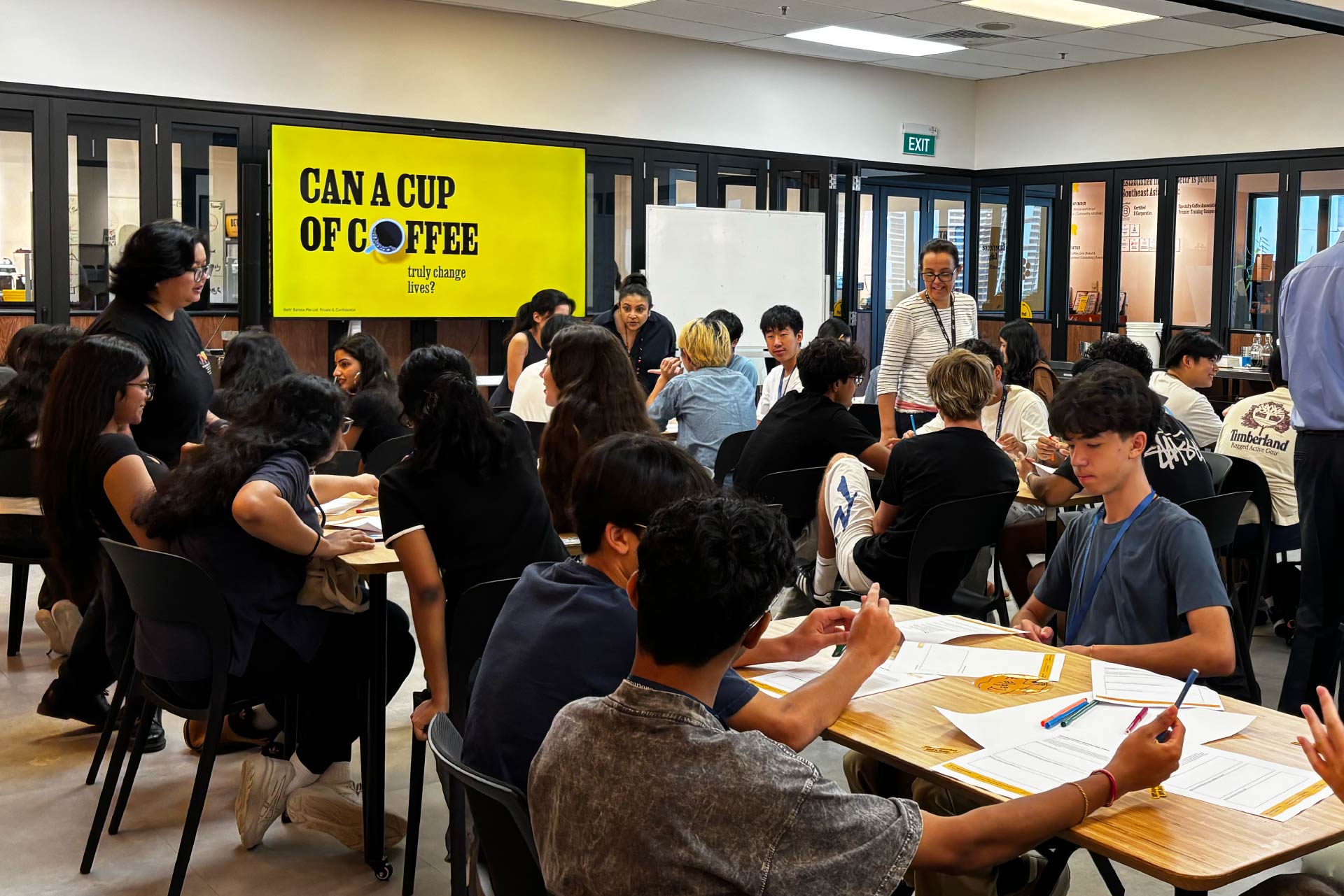 Students in a classroom.