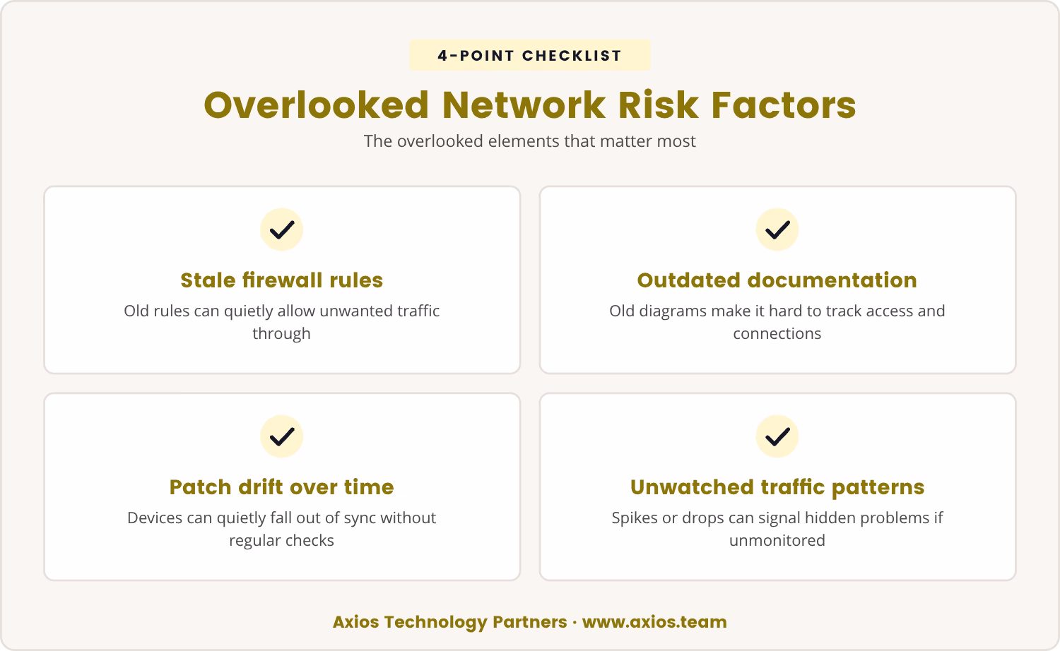 Checklist: Overlooked Network Risk Factors