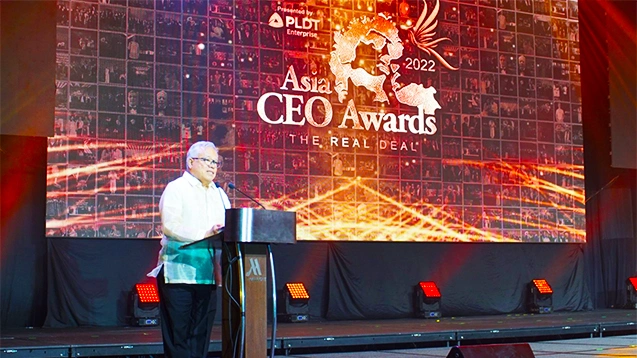 Former Secretary Ramon Lopez speaks on the Grand Stage of Asia CEO Awards 2022