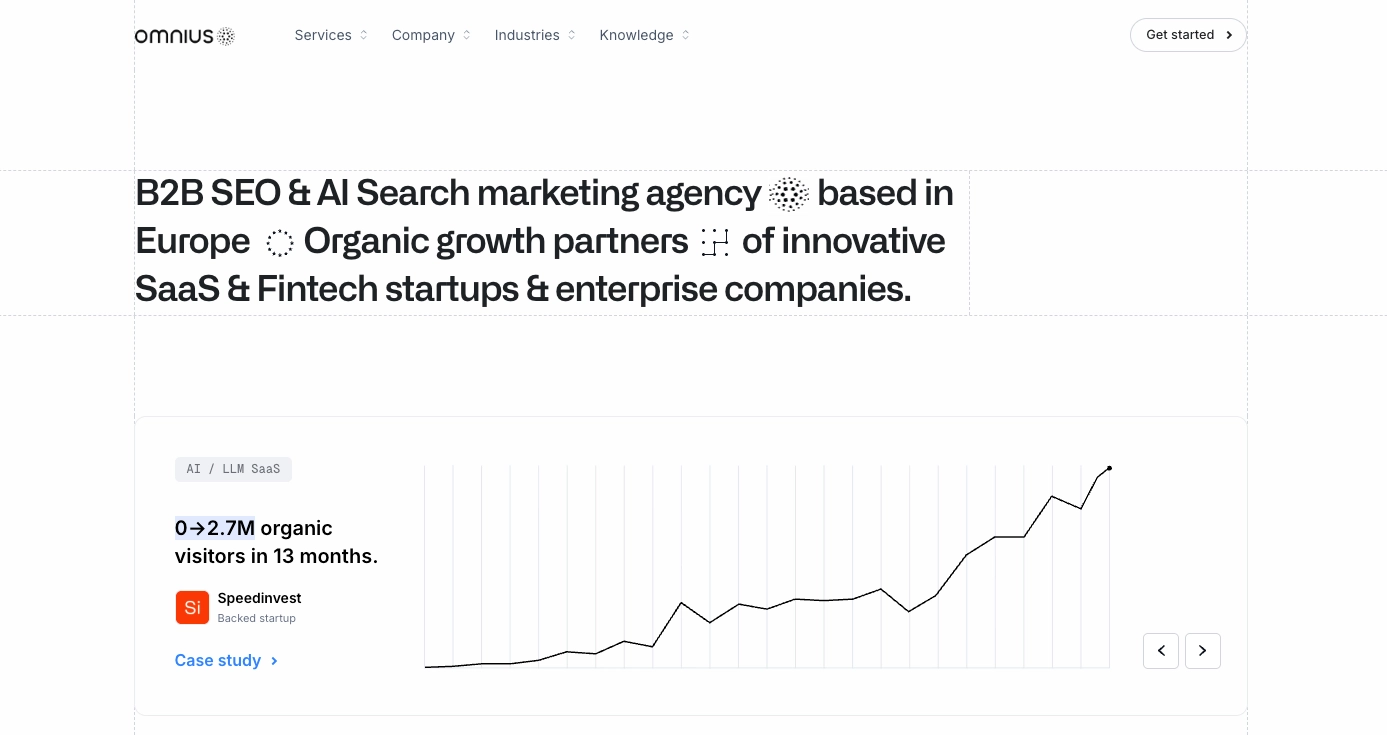 ‍Omnius — Best for AI-search-first SaaS + fintech