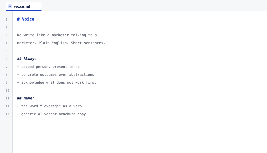 A context file open in Claude
